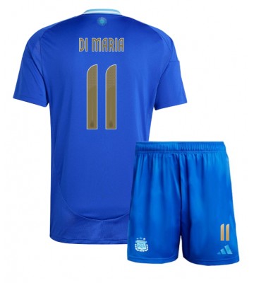 Argentina Angel Di Maria #11 Replika Babytøj Udebanesæt Børn Copa America 2024 Kortærmet (+ Korte bukser)